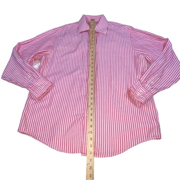 Men’s Michael Kors Red & Pink Herringbone Button Down Cotton Shirt - Large - Picture 4 of 11